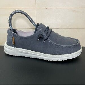 Hey Dude Wendy Slip-Ons Off Charcoal Women's Size 5 Shoes Chambray Off Black